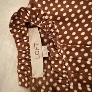LOFT Brown Polka Dot Top